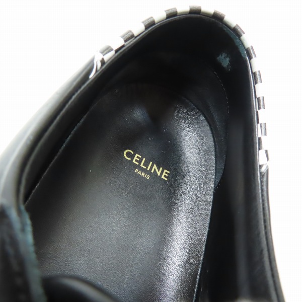 実際に弊社で買取させて頂いたceline/セリーヌ TRIOMPHE/トリオンフ フラッグチェック柄切替 レザースニーカー 43の画像 4枚目