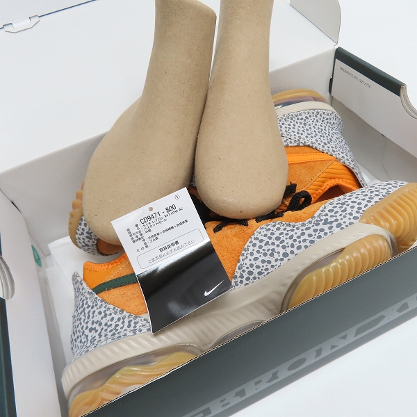 実際に弊社で買取させて頂いた【未使用】NIKE/ナイキ LEBRON 16 LOW AC ORANGE/GREY ATMOS SAFARI レブロン16 ロー サファリ CD9471-800/26の画像 7枚目