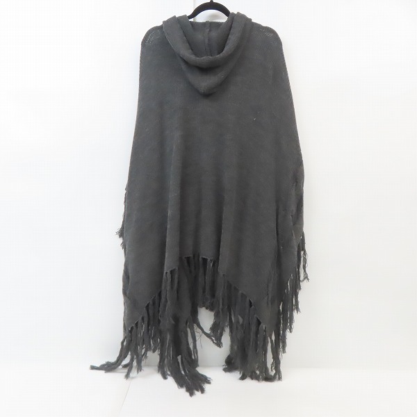 実際に弊社で買取させて頂いたNO ID./ノーアイディ フリンジニット フード付き ジップアップ ポンチョ 827010-100K/ONEの画像 1枚目