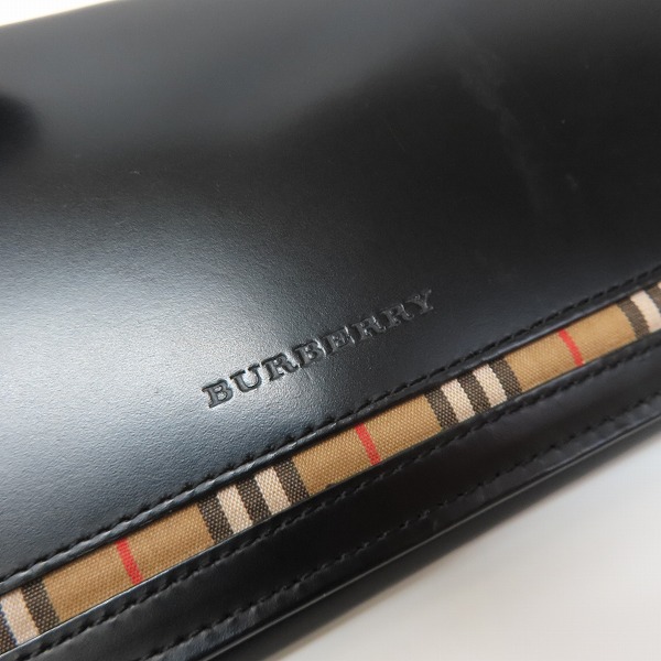実際に弊社で買取させて頂いたBURBERRY/バーバリー チェック柄切替/がま口 二つ折り長財布の画像 5枚目