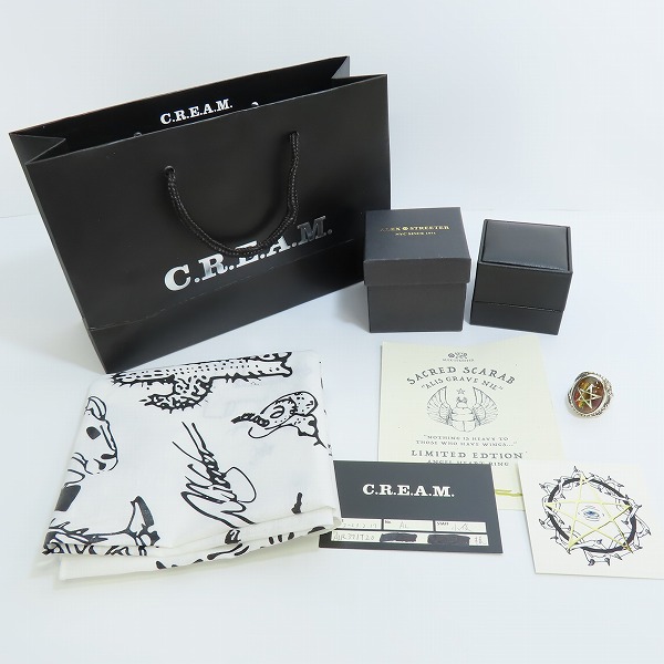 実際に弊社で買取させて頂いたALEX STEETER/アレックスストリーター Angel Heart Ring/エンジェルハートリング  2020年限定スカラベ バンダナ付き/18-19号の画像 8枚目