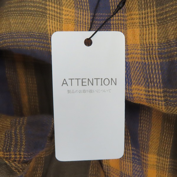 実際に弊社で買取させて頂いた【未使用】NO ID./ノーアイディー チェック柄 ガウン 825017-517S/1の画像 6枚目