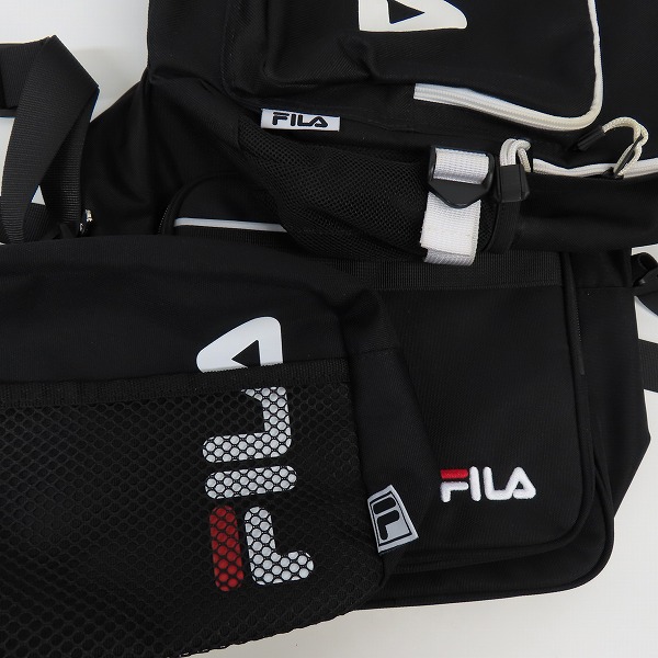 実際に弊社で買取させて頂いたFILA/フィラ ショルダー バッグ リュック 鞄 ブラック 3点セットの画像 3枚目