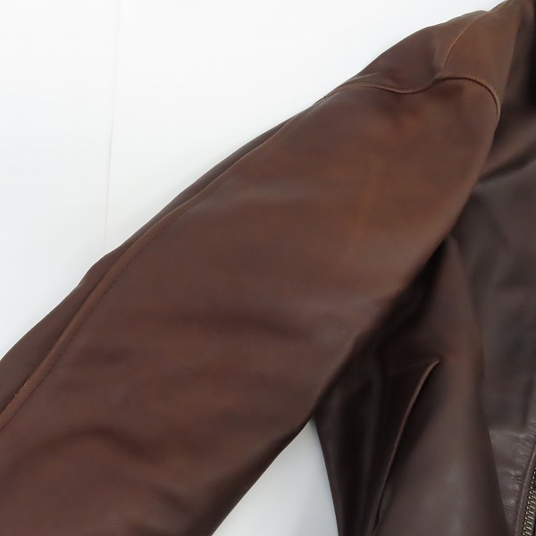 実際に弊社で買取させて頂いたGOOD ENOUGH/グッドイナフ 16AW オイルドレザー シングル ライダース ジャケット/Lの画像 3枚目