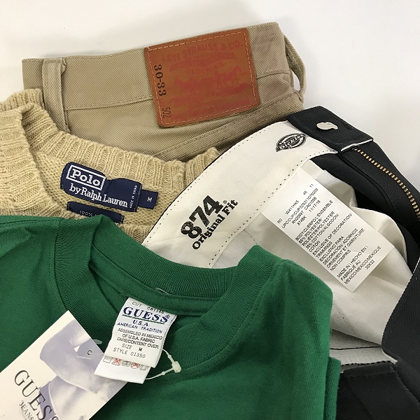 実際に弊社で買取させて頂いた【おまとめ品/未使用品含む】リーバイス/ポロラルフローレン/ディッキーズ/ゲス 他 Tシャツ/ハーフパンツ/ワークパンツ 等の画像 1枚目