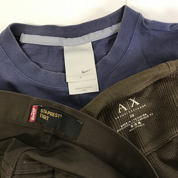 実際に弊社で買取させて頂いた【おまとめ品】NIKE/ナイキ ARMANI EXCHANGE/アルマーニエクスチェンジ LEVI’S/リーバイス 他 Tシャツ/パーカー/パンツ 等の画像 1枚目