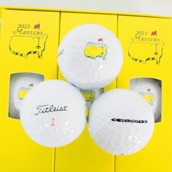 実際に弊社で買取させて頂いた【未使用/オウンネーム】Titleist/タイトリスト VELOCITY/ベロシティ 2023 MASTERS ゴルフボール ホワイト 1ダースの画像 1枚目
