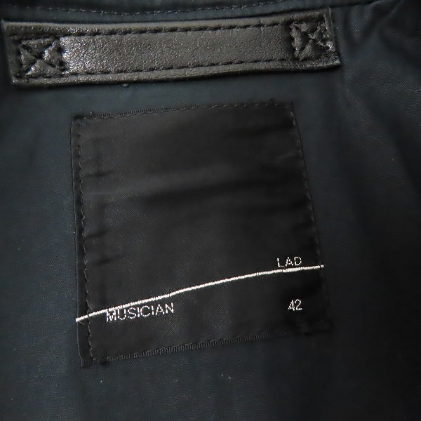 実際に弊社で買取させて頂いたLAD MUSICIAN/ラッドミュージシャン A-2 レザージャケット 2212-354/42の画像 3枚目
