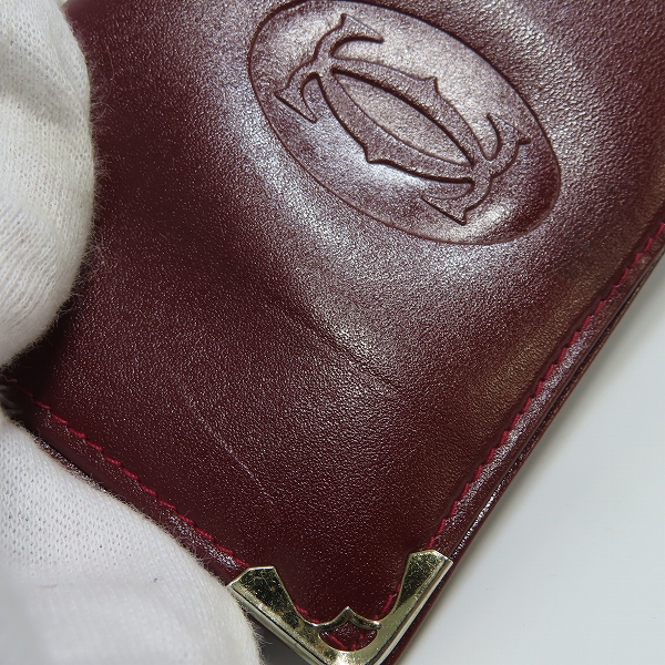 実際に弊社で買取させて頂いたCartier/カルティエ マストライン レザー 二つ折り カードケース/パスケースの画像 6枚目