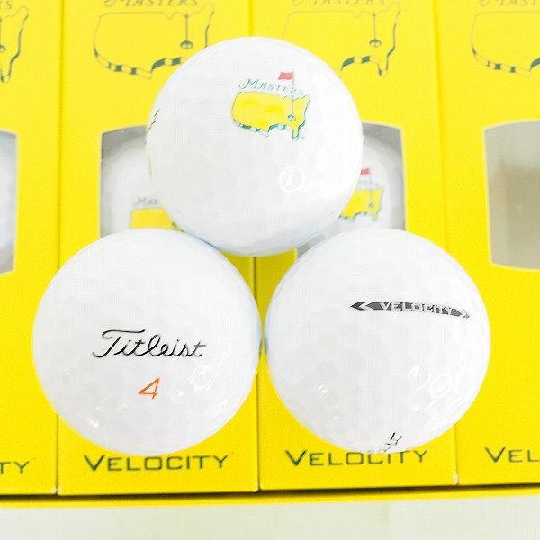 実際に弊社で買取させて頂いた【未使用/オウンネーム】Titleist/タイトリスト VELOCITY/ベロシティ 2023 MASTERS ゴルフボール ホワイト 1ダースの画像 1枚目