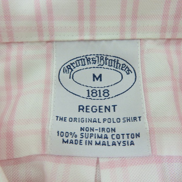 実際に弊社で買取させて頂いたBROOKS BROTHERS/ブルックスブラザーズ 半袖 チェック柄 ボタンダウンシャツ/Mの画像 2枚目