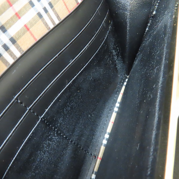 実際に弊社で買取させて頂いたBURBERRY/バーバリー チェック柄切替/がま口 二つ折り長財布の画像 8枚目