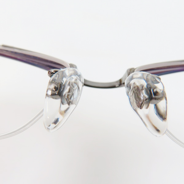 実際に弊社で買取させて頂いた999.9/フォーナインズ ハーフリム TITANIUM メガネフレーム 眼鏡/アイウェア S-320Tの画像 4枚目