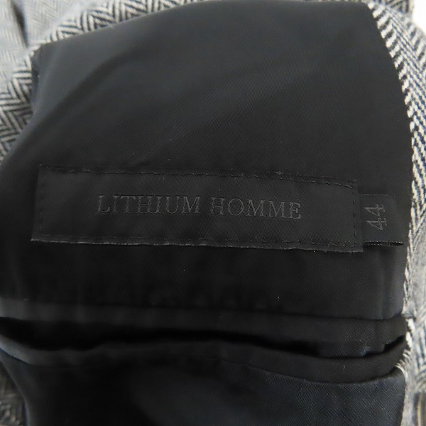 実際に弊社で買取させて頂いたLITHIUM HOMME/リチウムオム ウール ヘリンボーン トレンチコート LH20-0403/44の画像 2枚目