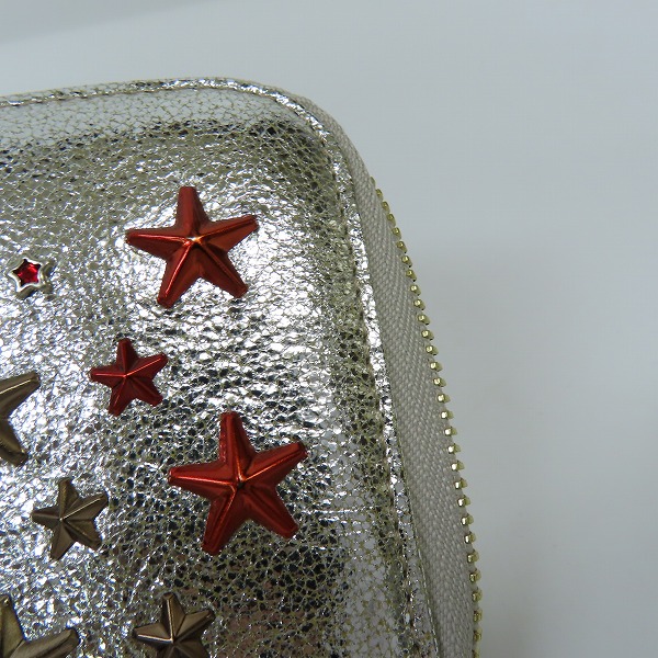 実際に弊社で買取させて頂いたJimmy Choo/ジミーチュウ レインボーカラースタッズ ラウンド長財布の画像 7枚目
