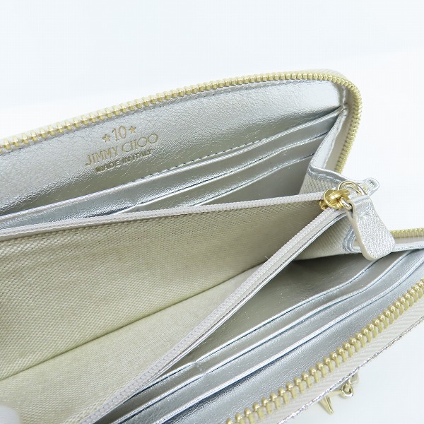 実際に弊社で買取させて頂いたJimmy Choo/ジミーチュウ レインボーカラースタッズ ラウンド長財布の画像 6枚目