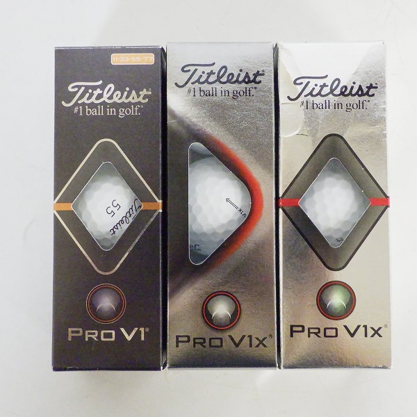 実際に弊社で買取させて頂いた【未使用オウンネーム含む】Titleist/タイトリスト PRO V1x・PRO V1 ゴルフボール ホワイト 計 3スリーブ