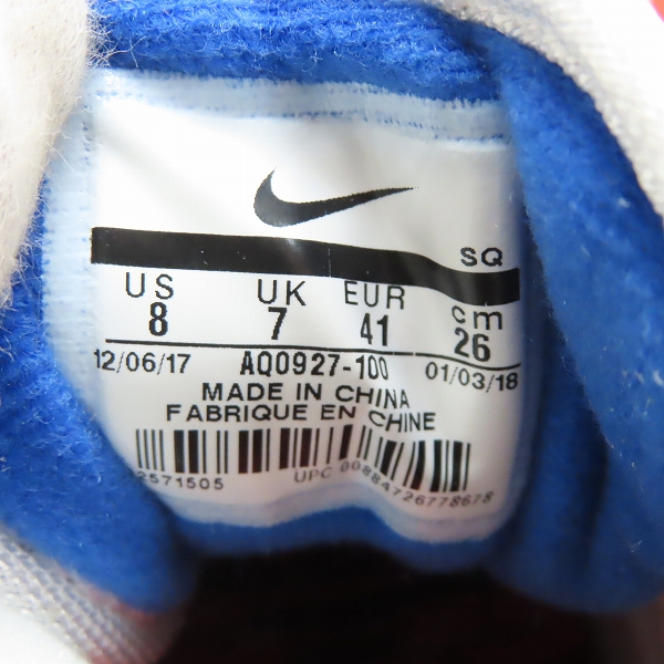 実際に弊社で買取させて頂いた【未使用】NIKE×atmos/ナイキ×アトモス AIR MAX 1 PRNT/エアマックス1 プリント シューズ/スニーカー AQ0927-100/26の画像 5枚目