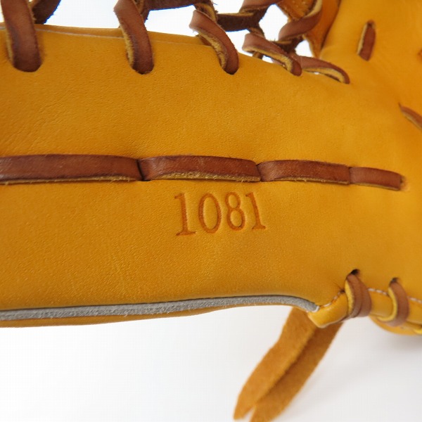 実際に弊社で買取させて頂いたHI-GOLD/ハイゴールド スペシャルオーダー 軟式 右投げ 外野手用 グローブ 1081の画像 4枚目