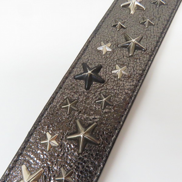 実際に弊社で買取させて頂いたJIMMY CHOO/ジミー チュウ スタースタッズ レザーベルト/90の画像 7枚目