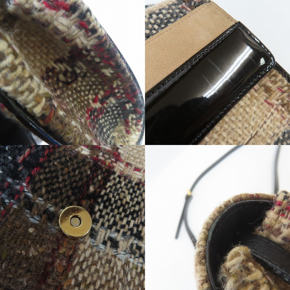 実際に弊社で買取させて頂いたBURBERRY/バーバリー ツイード ショルダーバッグの画像 6枚目