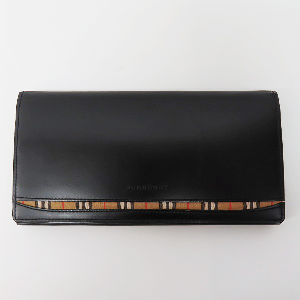 実際に弊社で買取させて頂いたBURBERRY/バーバリー チェック柄切替/がま口 二つ折り長財布