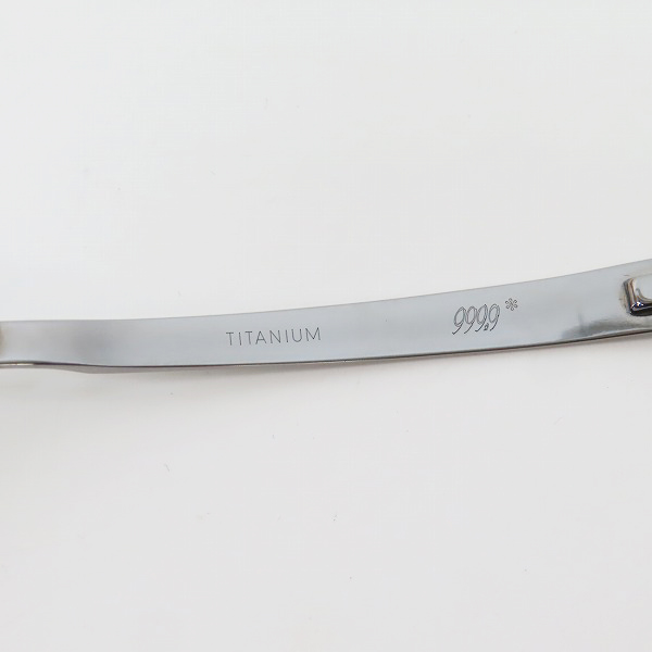 実際に弊社で買取させて頂いた999.9/フォーナインズ ハーフリム TITANIUM メガネフレーム 眼鏡/アイウェア S-320Tの画像 6枚目