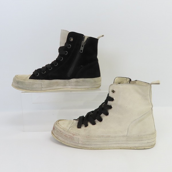 実際に弊社で買取させて頂いたANN DEMEULEMEESTER/アンドゥムルメステール 汚れ加工 ハイカット スニーカー 37 の画像 3枚目