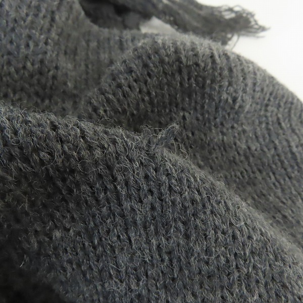 実際に弊社で買取させて頂いたNO ID./ノーアイディ フリンジニット フード付き ジップアップ ポンチョ 827010-100K/ONEの画像 6枚目