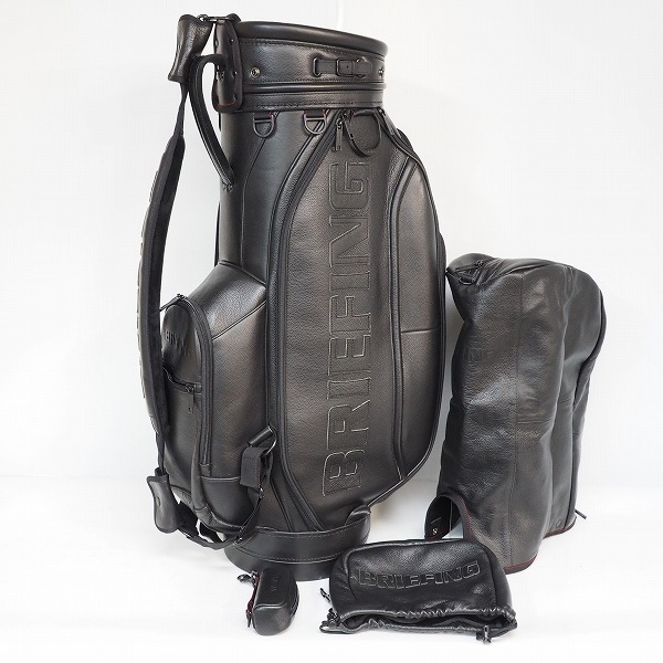 実際に弊社で買取させて頂いたBRIEFING/ブリーフィング CR-11 BRG221D07 9.5型 6分割キャディバッグ ブラック ポーチ・アイアンカバー付