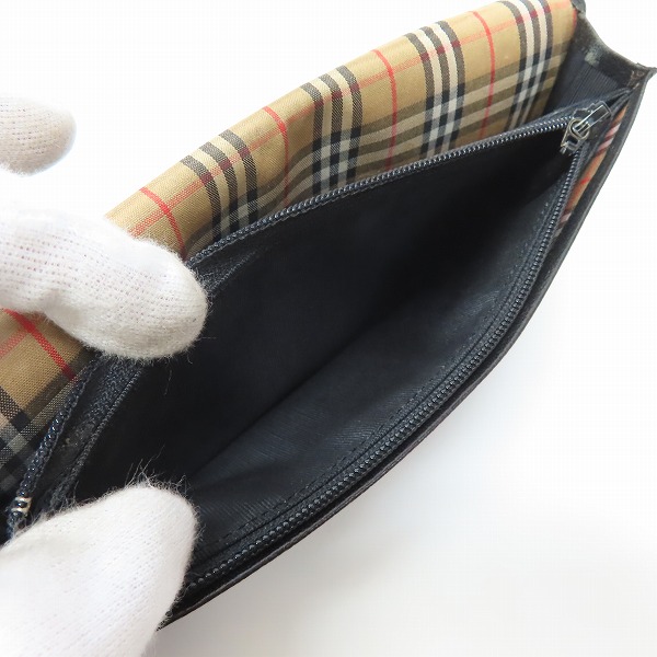 実際に弊社で買取させて頂いたBURBERRY/バーバリー レザー二つ折り長財布の画像 4枚目