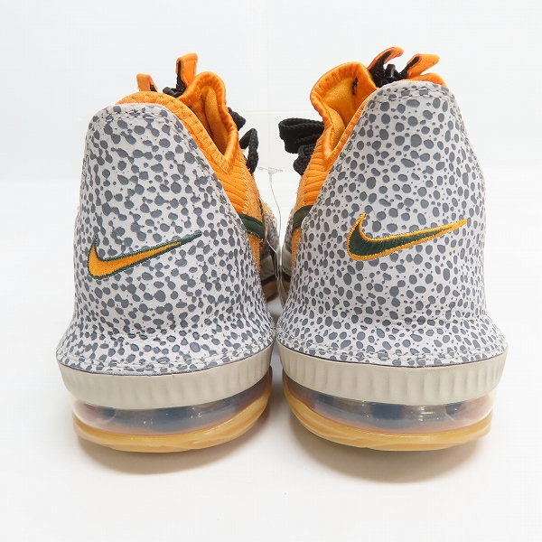 実際に弊社で買取させて頂いた【未使用】NIKE/ナイキ LEBRON 16 LOW AC ORANGE/GREY ATMOS SAFARI レブロン16 ロー サファリ CD9471-800/26の画像 1枚目