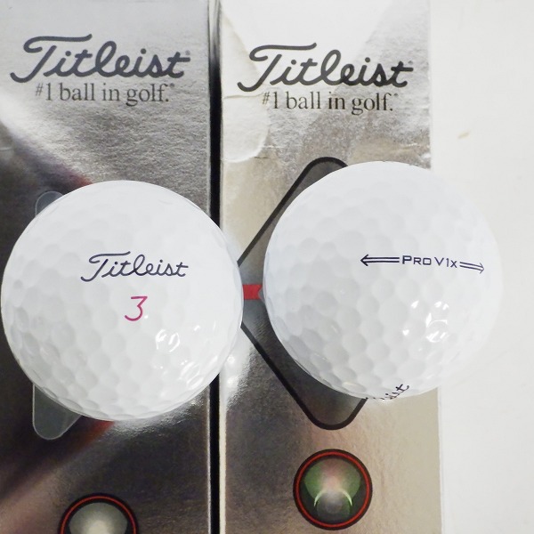 実際に弊社で買取させて頂いた【未使用オウンネーム含む】Titleist/タイトリスト PRO V1x・PRO V1 ゴルフボール ホワイト 計 3スリーブの画像 1枚目
