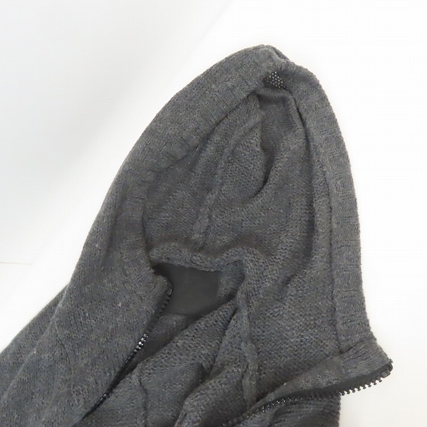 実際に弊社で買取させて頂いたNO ID./ノーアイディ フリンジニット フード付き ジップアップ ポンチョ 827010-100K/ONEの画像 5枚目