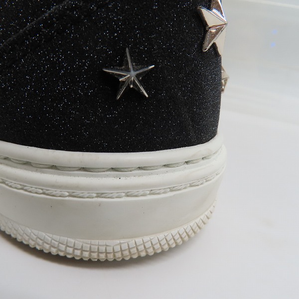 実際に弊社で買取させて頂いたJIMMY CHOO/ジミーチュウ CASH ロゴプレート/スタースタッズ/ラメ入り ローカットスニーカー 42の画像 7枚目