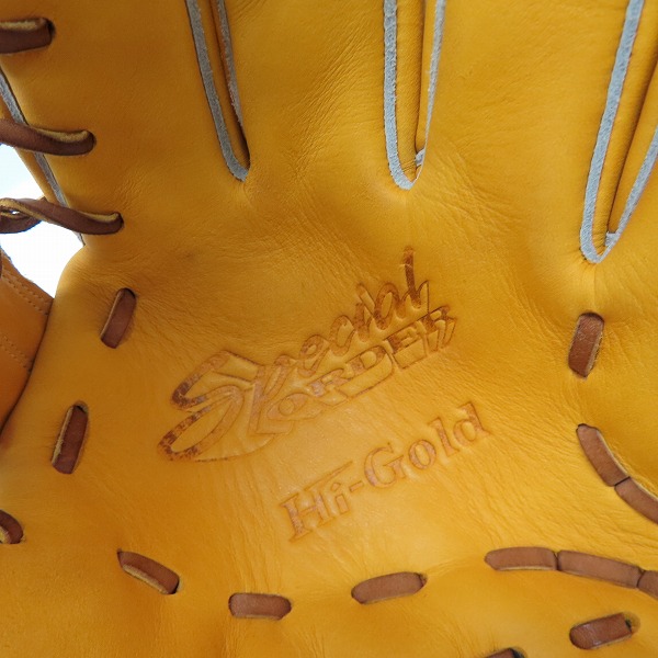 実際に弊社で買取させて頂いたHI-GOLD/ハイゴールド スペシャルオーダー 軟式 右投げ 外野手用 グローブ 1081の画像 3枚目