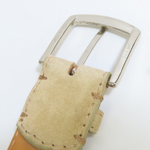 実際に弊社で買取させて頂いたUNITED ARROWS/ユナイテッドアローズ イタリア製 SOLID BRASSバックル レザーベルト/85の画像 2枚目