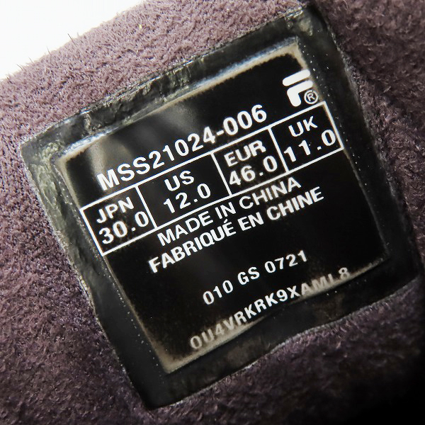 実際に弊社で買取させて頂いたFILA/フィラ MASHBURN CX DARK CHOCOLATE/マッシュバーン ダークチョコレート スニーカー MSS21024-006/30.0の画像 5枚目