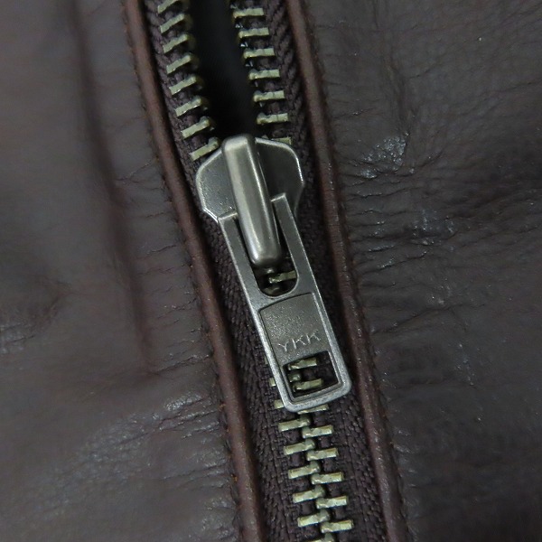 実際に弊社で買取させて頂いたGOOD ENOUGH/グッドイナフ 16AW オイルドレザー シングル ライダース ジャケット/Lの画像 5枚目