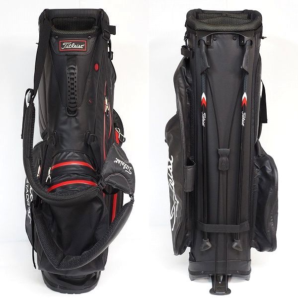 実際に弊社で買取させて頂いたTitleist/タイトリスト ゴルフ 4分割スタンド式 キャディバッグ ブラックの画像 2枚目