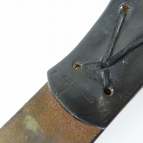 実際に弊社で買取させて頂いたFIRST ARROW'S/ファーストアローズ 放射線彫り 矢じり バックル コンチョ ベルト K18付きの画像 1枚目