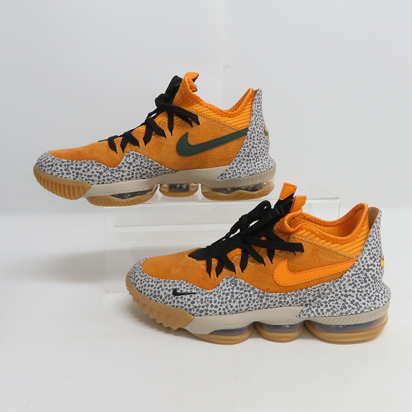 実際に弊社で買取させて頂いた【未使用】NIKE/ナイキ LEBRON 16 LOW AC ORANGE/GREY ATMOS SAFARI レブロン16 ロー サファリ CD9471-800/26の画像 3枚目