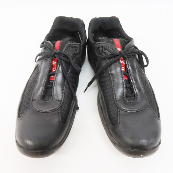 実際に弊社で買取させて頂いた【観賞用】PRADA/プラダ メッシュ 切替 レザー スニーカー 3163/38.5