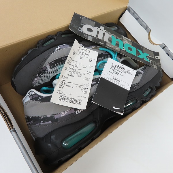 実際に弊社で買取させて頂いたNIKE/ナイキ×atmos/アトモス AIR MAX 95 PRNT/エアマックス95 WE LOVE NIKE AQ0925-001/28.0の画像 8枚目
