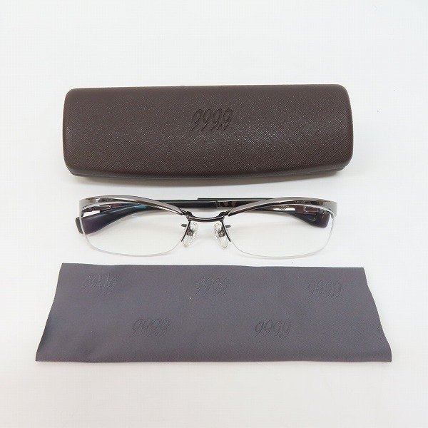 実際に弊社で買取させて頂いた999.9/フォーナインズ ハーフリム TITANIUM メガネフレーム 眼鏡/アイウェア S-320Tの画像 8枚目