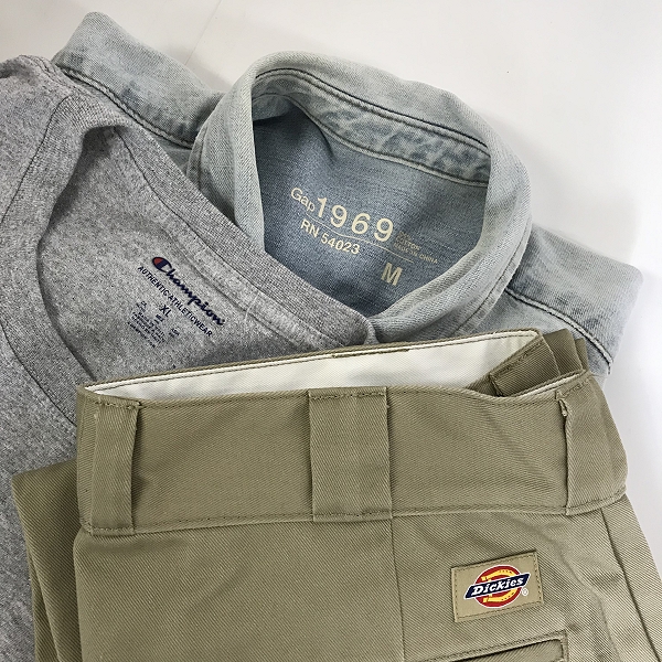 実際に弊社で買取させて頂いた【おまとめ品】Dickies/ディッキーズ Champion/チャンピオン GAP/ギャップ 他 Tシャツ/長袖シャツ/ワークパンツ 等の画像 1枚目