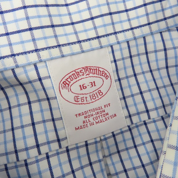 実際に弊社で買取させて頂いたBROOKS BROTHERS/ブルックス ブラザーズ チェック柄長袖シャツ 16-31の画像 2枚目