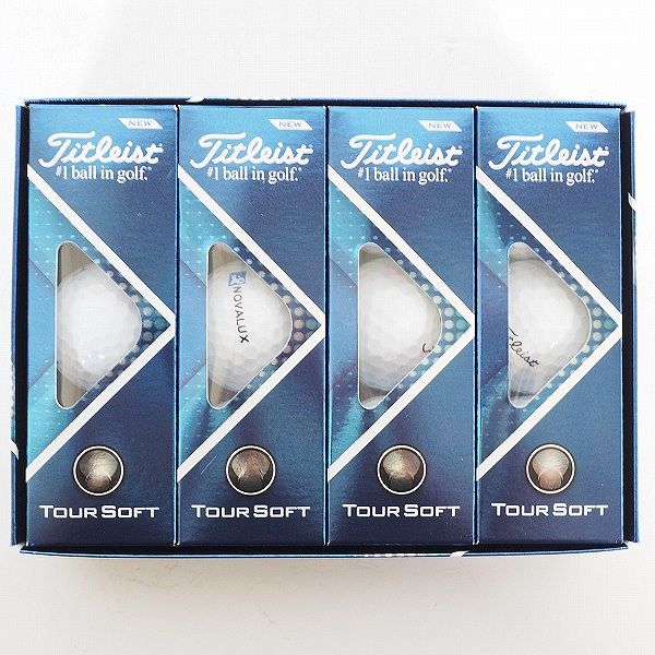 実際に弊社で買取させて頂いた【未使用/オウンネーム】Titleist/タイトリスト TOUR SOFT ゴルフボール ホワイト 1ダース 
