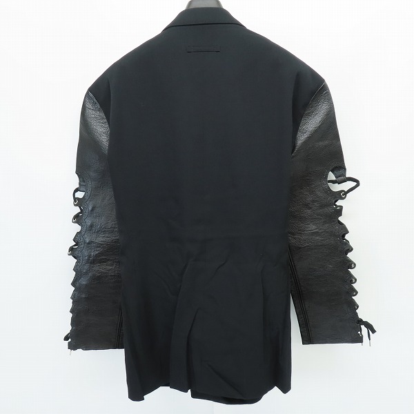 実際に弊社で買取させて頂いたJean Paul Gaultier HOMME/ジャンポール・ゴルチエ オム  袖レザーウールジャケット/48の画像 1枚目