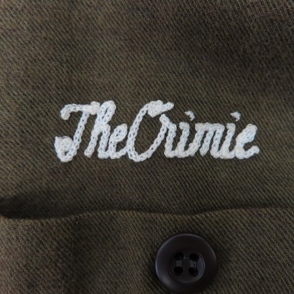 実際に弊社で買取させて頂いたTHE CRIMIE/クライミー コットン 長袖シャツ カーキ/L　の画像 4枚目